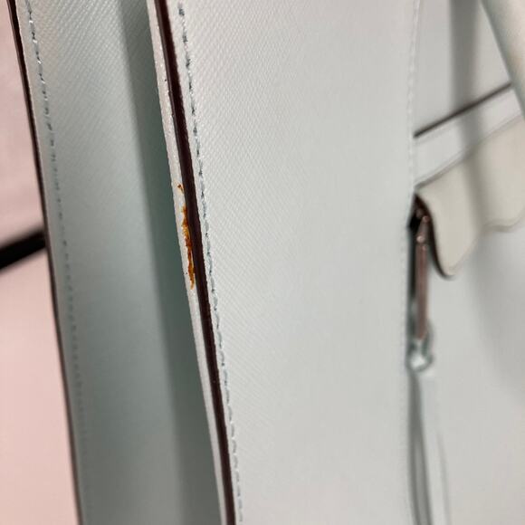 REBECCA MINKOFF LIGHT BLUE SAFFIANO LEATHER HANDBAG - Picture 4 of 12